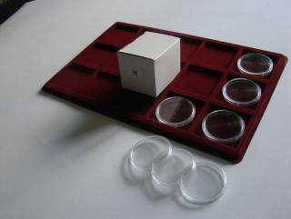 Plastové kapsle s RANTLEM na mince 49 mm (vnější 55 mm)