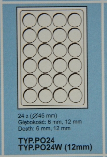 Plato na mince semiš 6/4 (45mm) kruhové + průhledný kryt